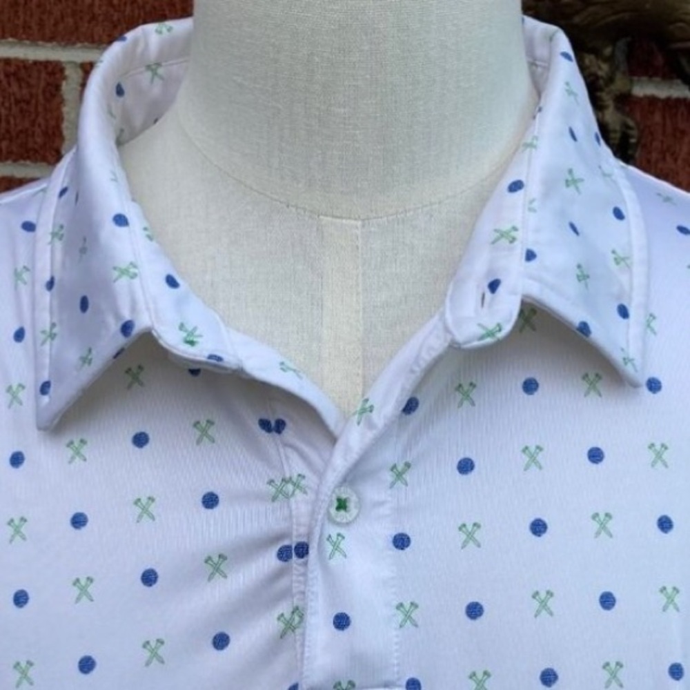 -TEES & BALLS Izod Golf White Big & Tall Polo S/S Shirt Mens EUC Size XXL